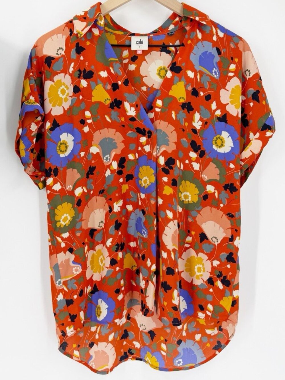 Cabi Replay Tops Size S Visionary Floral 5892 Work Career Layer Lightweight